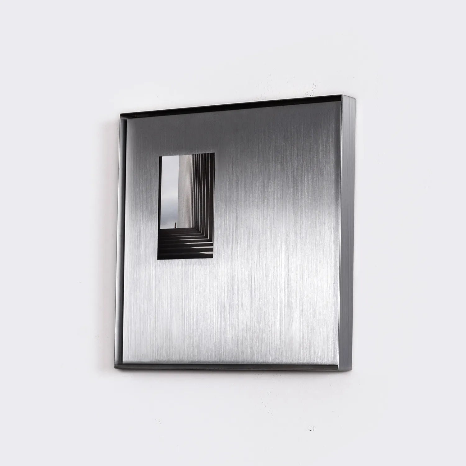 Matte Silver Picture Frame – Wall-Mounted Square Photo Frame, 35x35cm