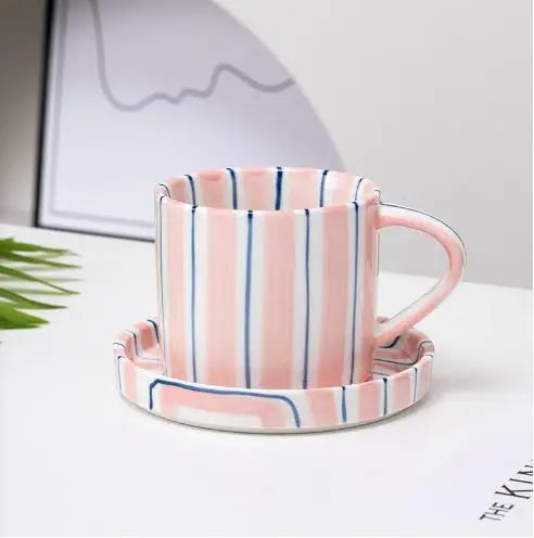 Tasse à Café Céramique Rayée 280ml