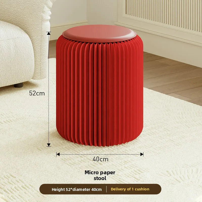 Tabouret Pliable en Carton Kraft - Design Accordéon