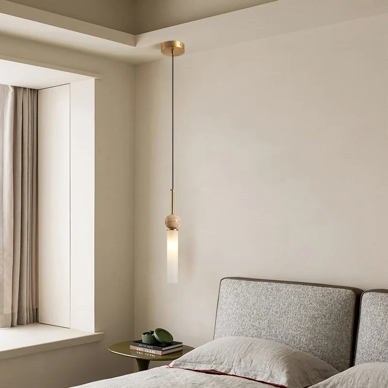 Lustre Pierre Jaune Style Grotte Nordique Moderne
