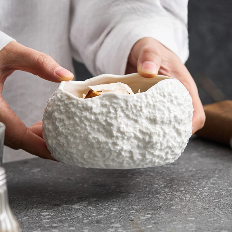 Bol Céramique Forme Œuf Design Irrégulier Haut de Gamme