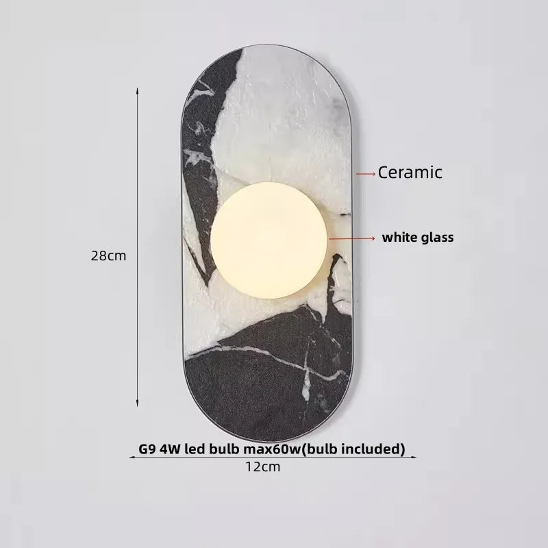 Applique Murale Céramique Blanche LED Style Wabi-Sabi