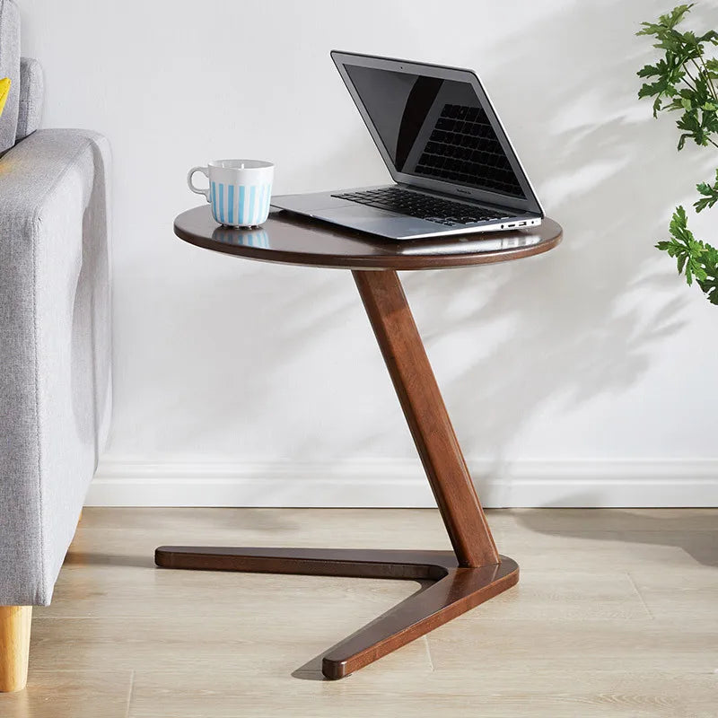 Table d'Angle Bois Massif - Coins Arrondis Minimaliste