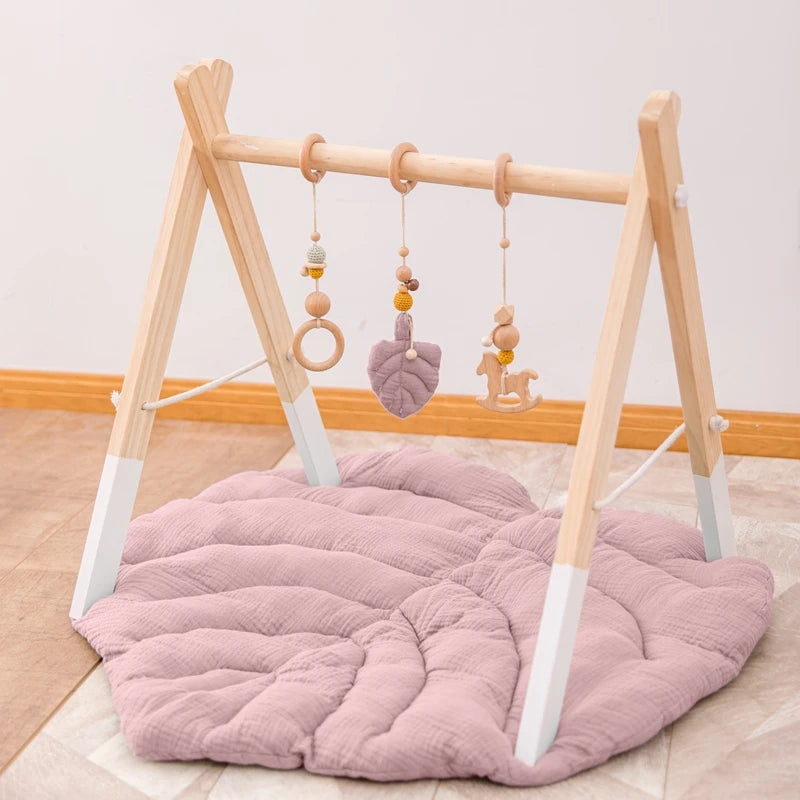 Tapis d'Éveil Forme Feuille en Coton