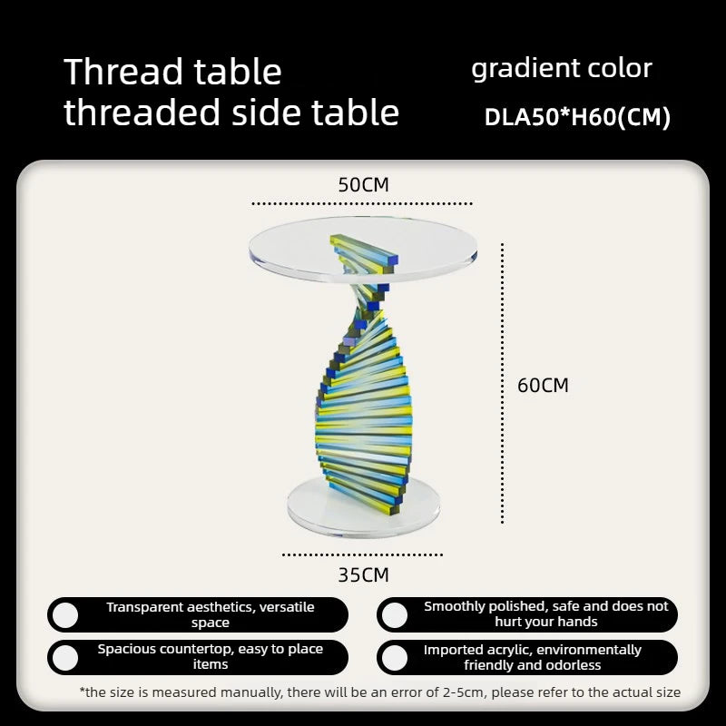Table d'Appoint Ronde Transparente - Style Nordique