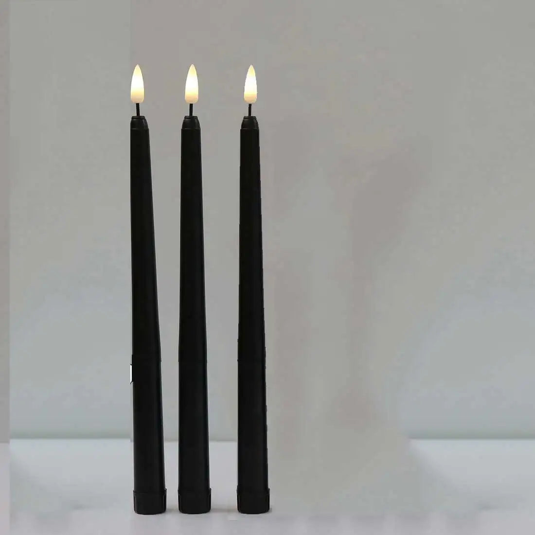 Bougies LED sans Flamme Noires - Lot Décoratif