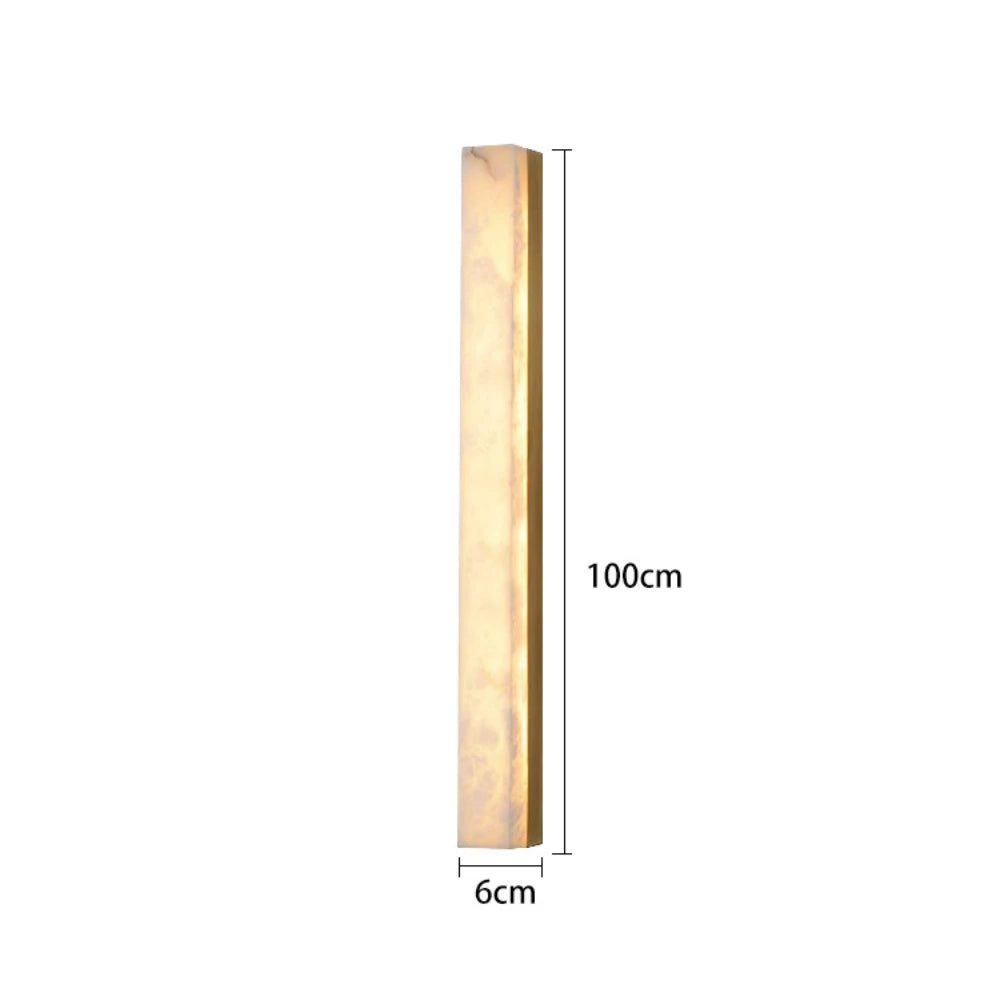 Applique Murale Marbre Naturel Espagnol Ligne Cuivre LED Albâtre