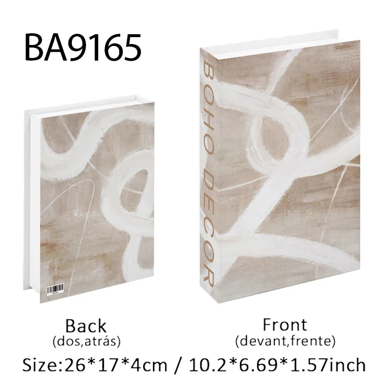 Faux Livres Décoratifs Boîte de Rangement Style Bauhaus