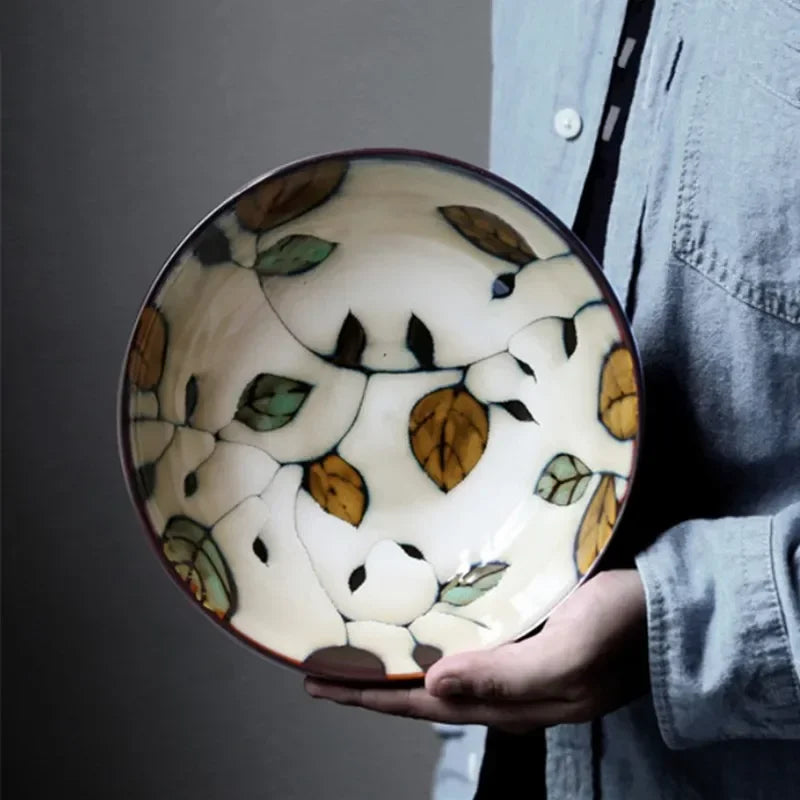 Assiette en Céramique Peinte à la Main Motif Fleurs