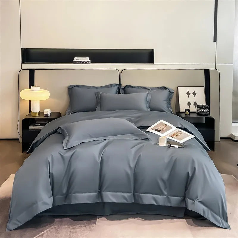 Parure de Lit Coton Égyptien 1000TC Ultra Douce 4 Pièces