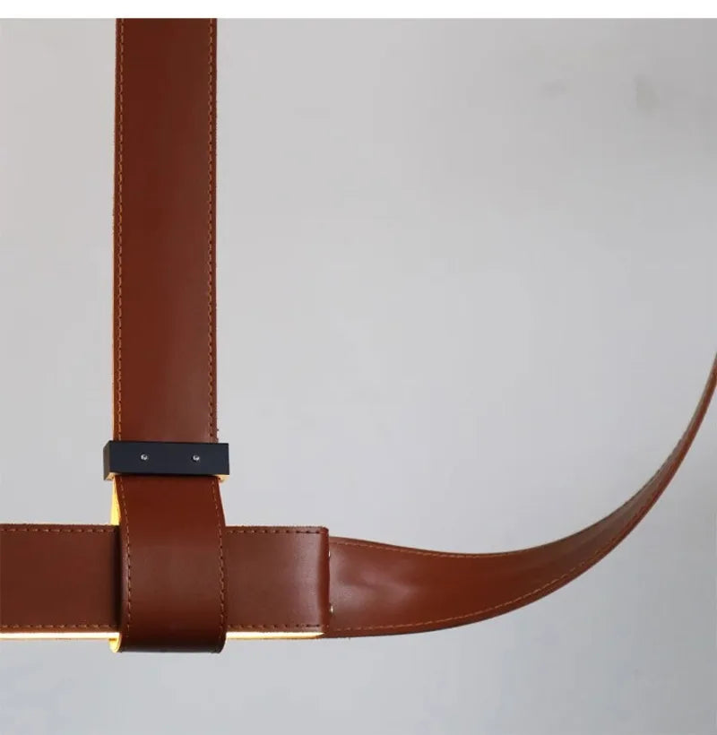 Lustre en Cuir Suspendu Style Moderne pour Cuisine