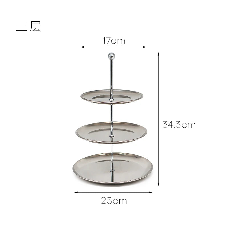 Multi-Tier Stainless Steel Storage Rack – Nordic Fruit & Snack Stand