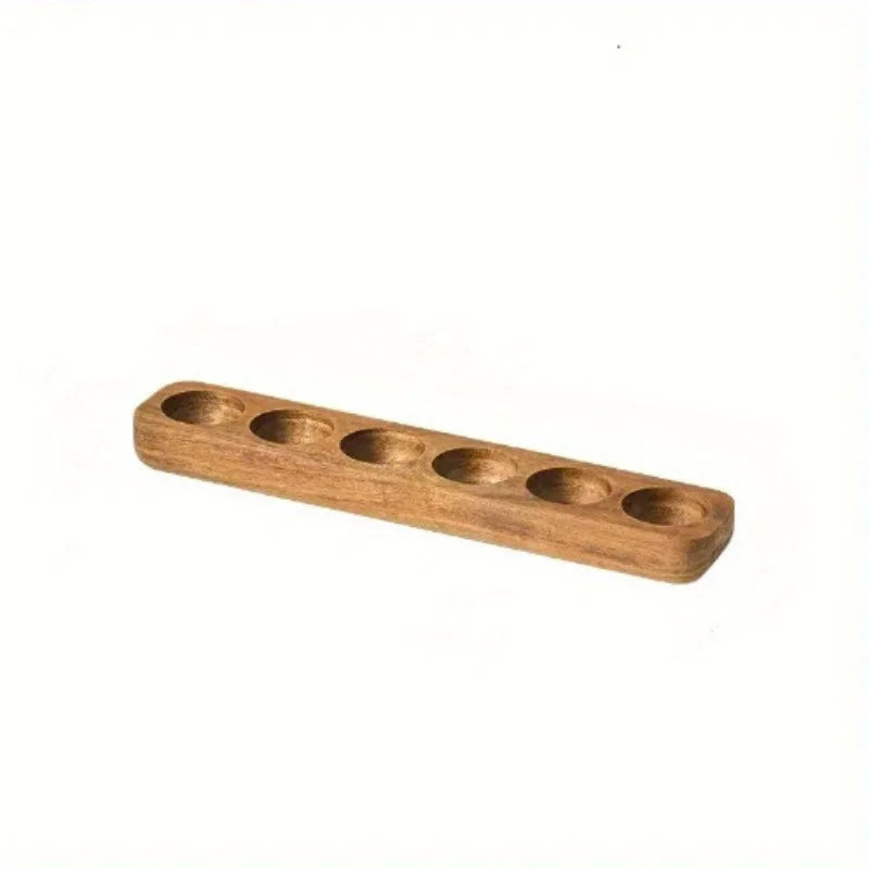 Support à Œufs en Bois d'Acacia Anti-Casse Double Rangée