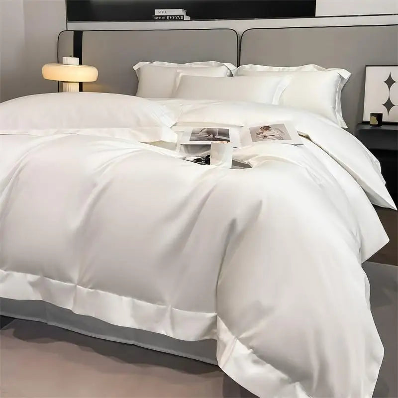 Parure de Lit Coton Égyptien 1000TC Ultra Douce 4 Pièces