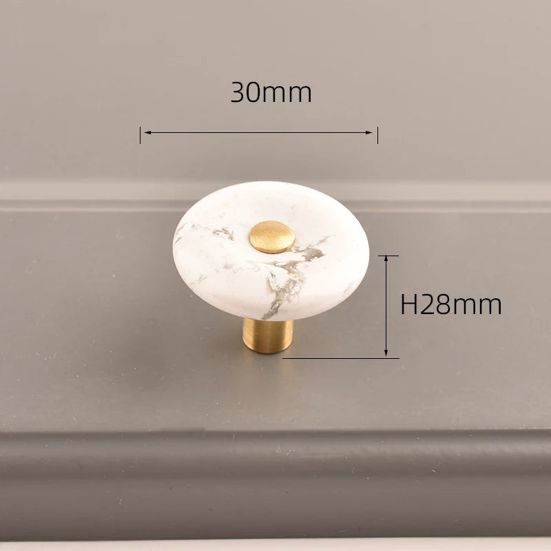 Agate Stone Knob – Crystal & Brass Cabinet Pull