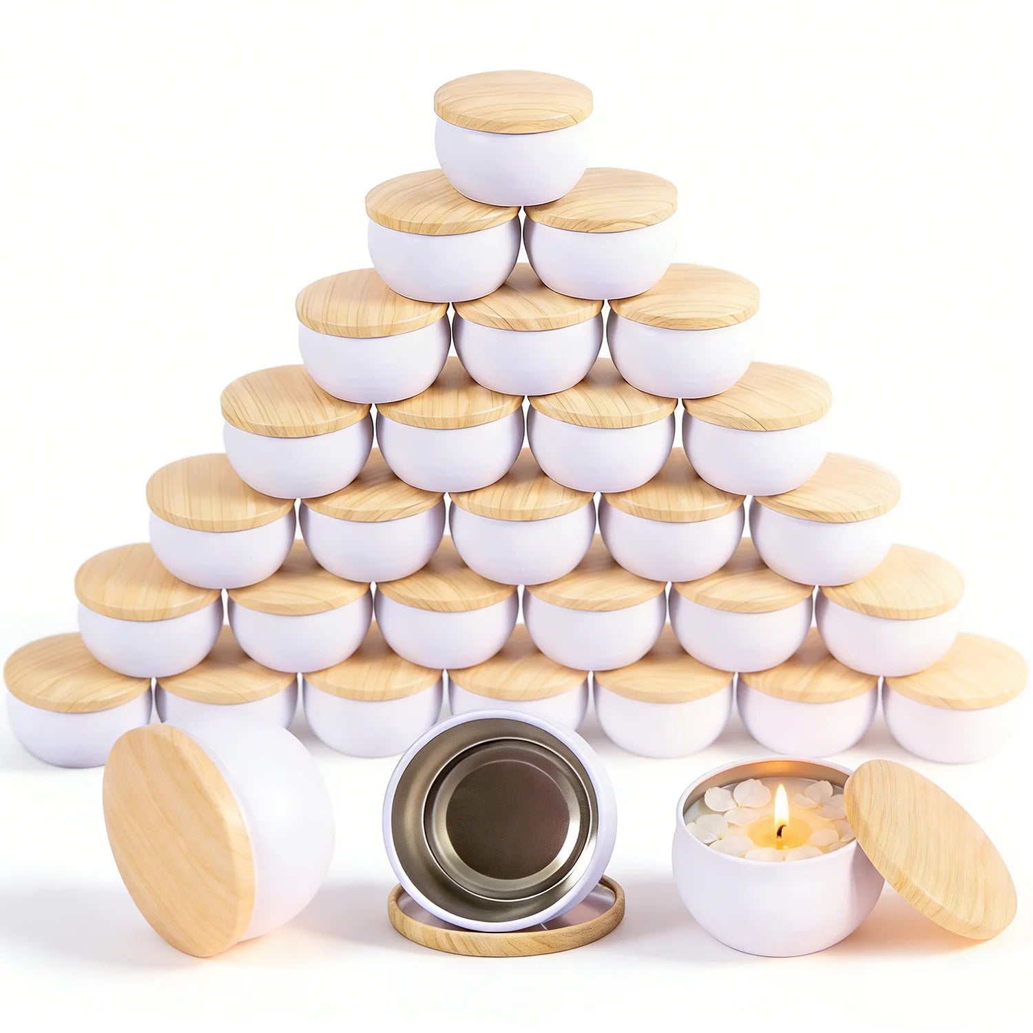 Lot de 6 Bocaux Vides pour Bougies DIY