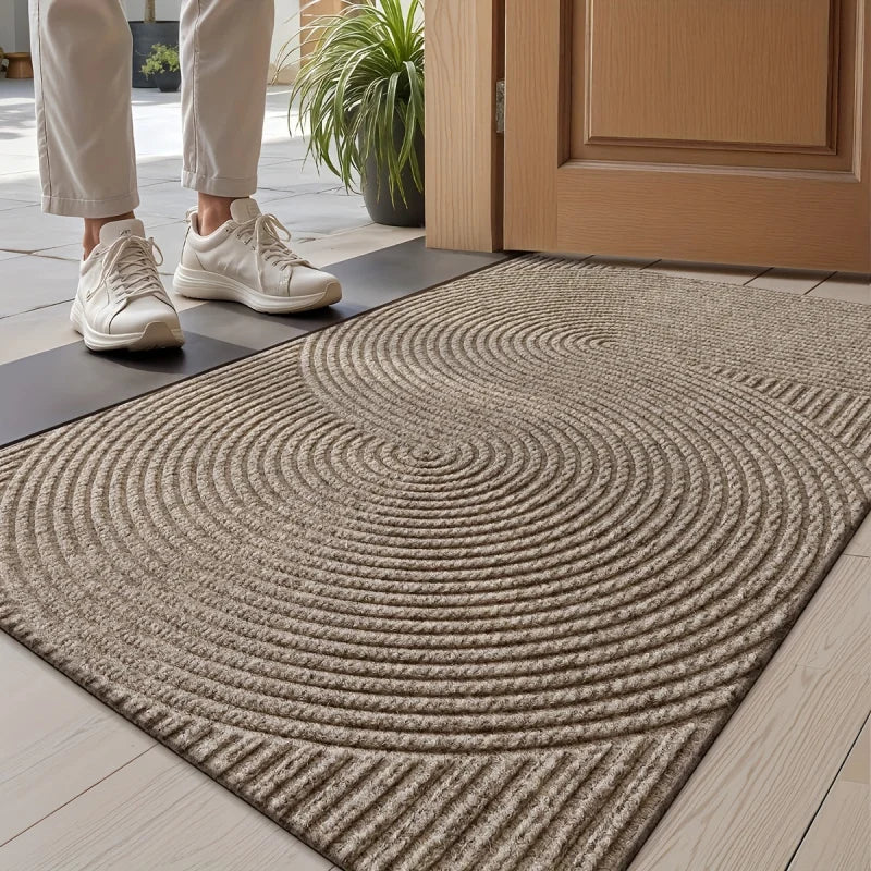 Tapis Minimaliste Rond Texturé - Beige