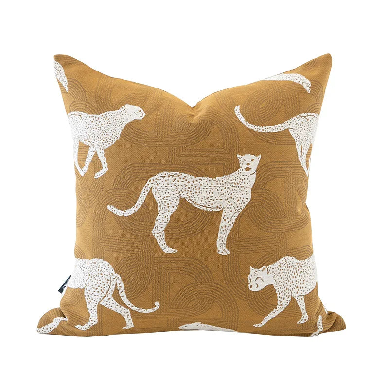 Housse de Coussin Jacquard Géométrique Gris Avoine Luxe Minimaliste