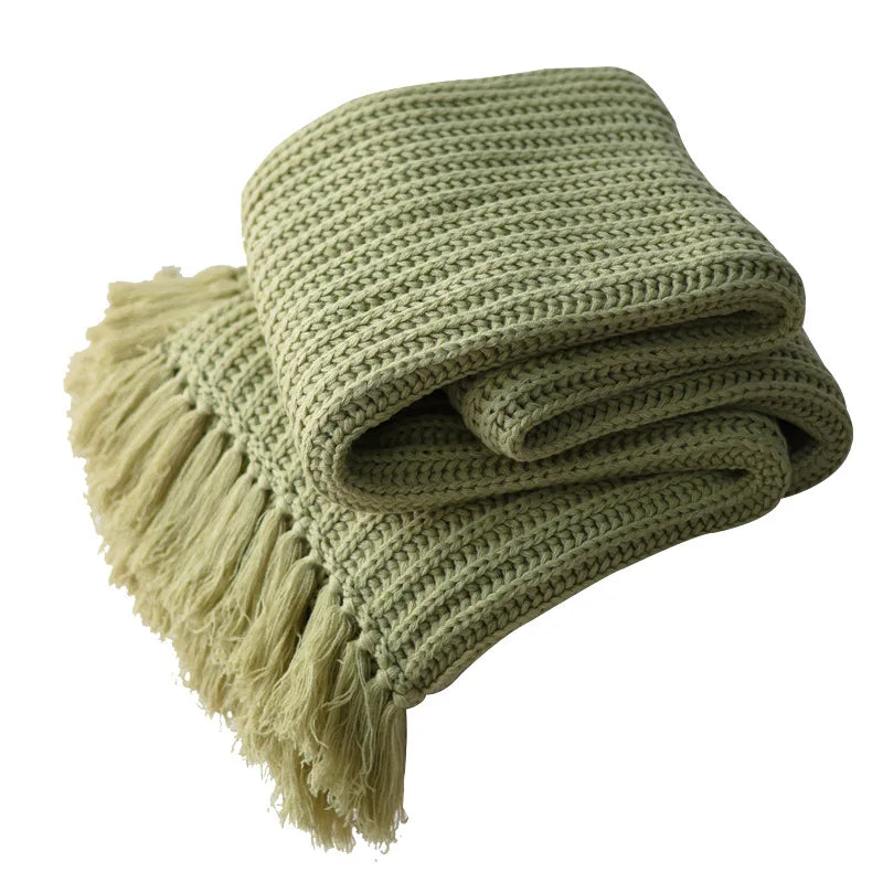 Jeté en Tricot Rayé - Bout de Lit Cosy