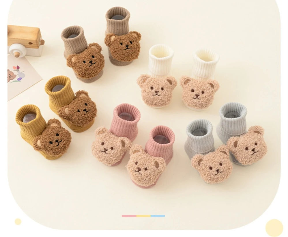 Chaussettes Bébé Hiver Motif Ourson Épaisses