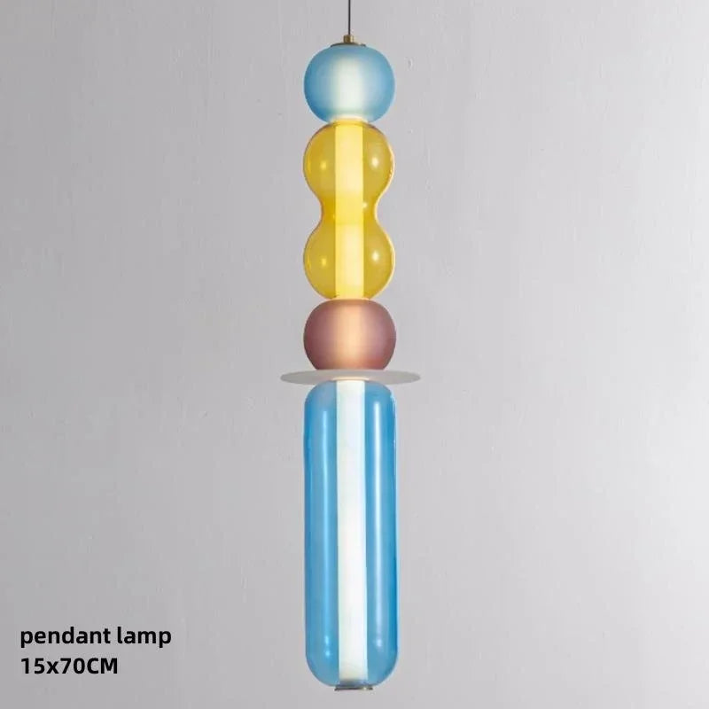 Suspension Design en Verre Coloré Vitrail