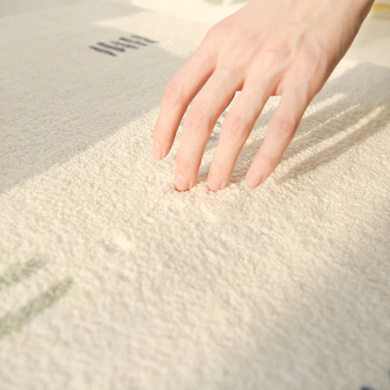 Tapis Crème Épais Lavable Grande Surface Peluche
