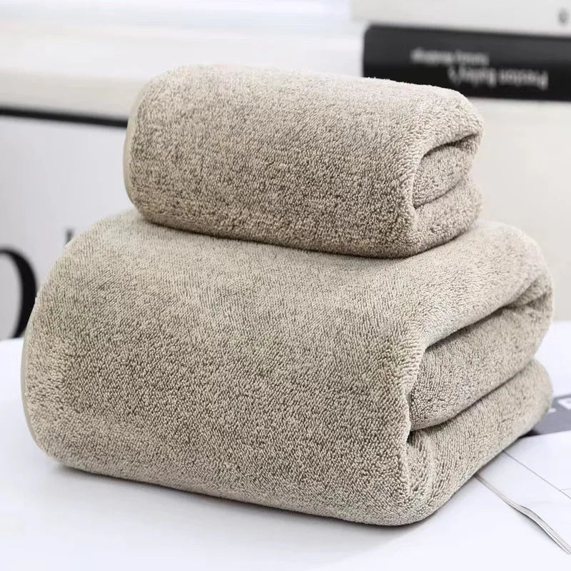 Set de Serviettes Bambou Rayées Séchage Rapide