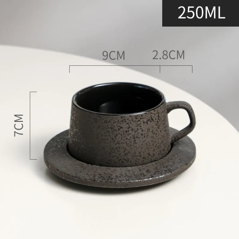 Ensemble Tasse et Soucoupe Céramique Noire