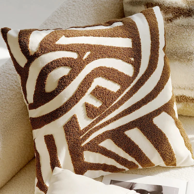 Housse de Coussin Patchwork Multicolore - Style Luxe Léger
