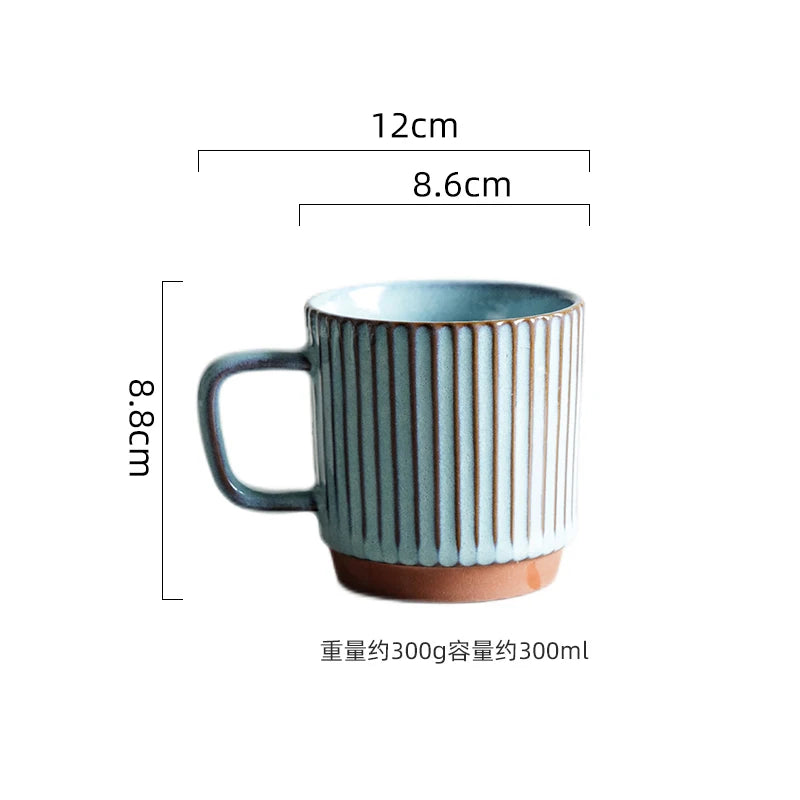 Tasse Rayée Vintage en Céramique
