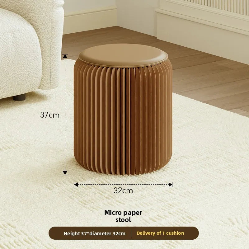 Tabouret Pliable en Carton Kraft - Design Accordéon