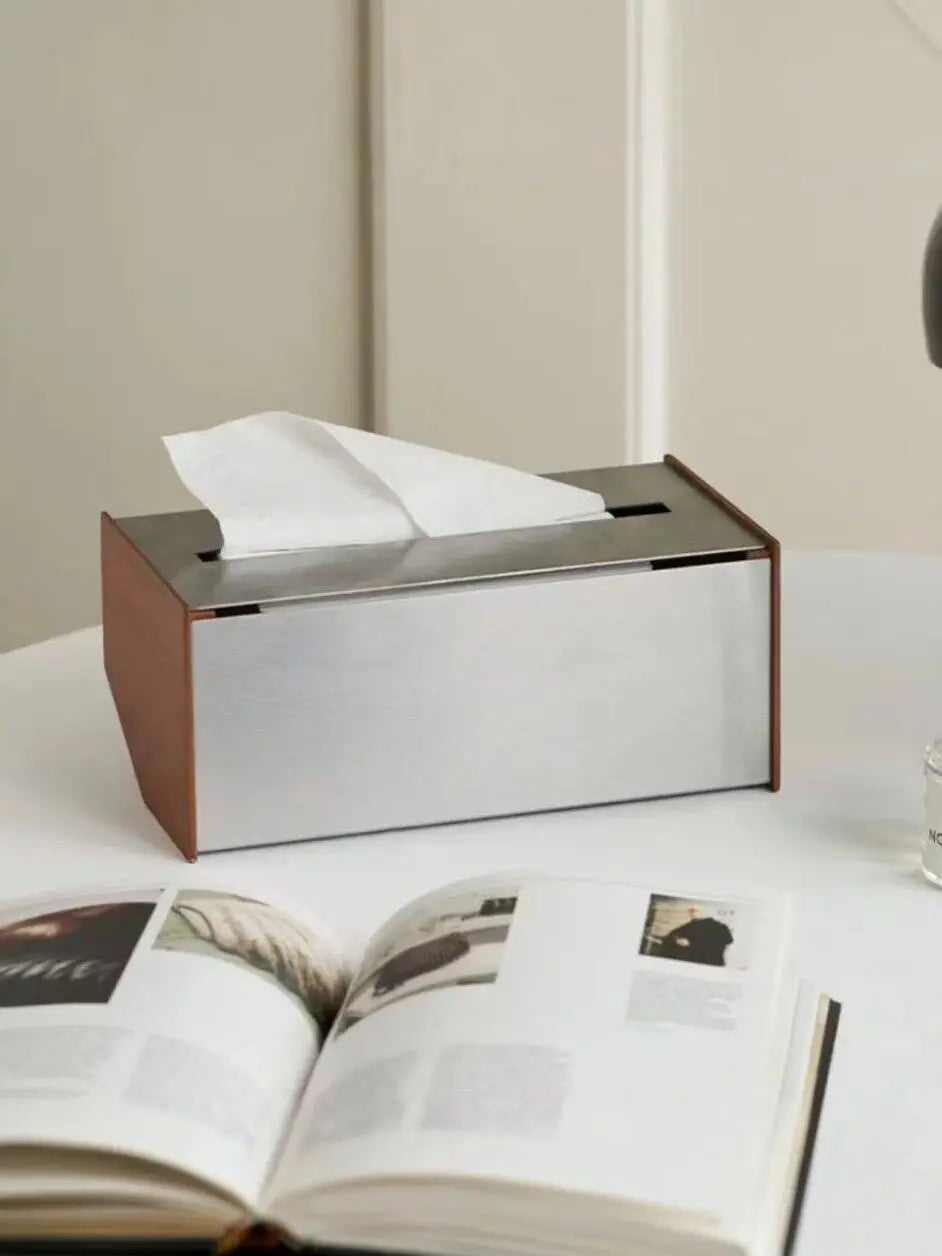 Boîte à Mouchoirs Acier Inoxydable Luxe Table Basse