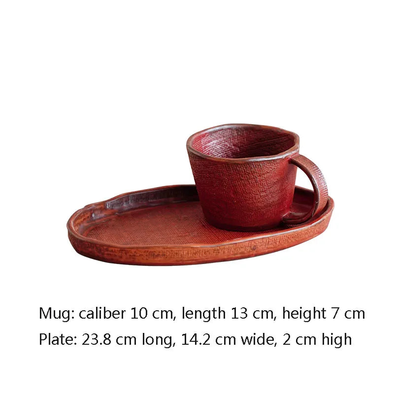 Tasse Céramique Japonaise Rétro Forme Irrégulière Grande Capacité