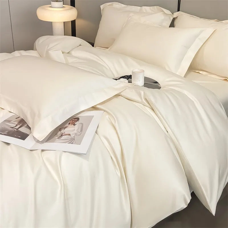 Parure de Lit Coton Égyptien 1000TC Ultra Douce 4 Pièces