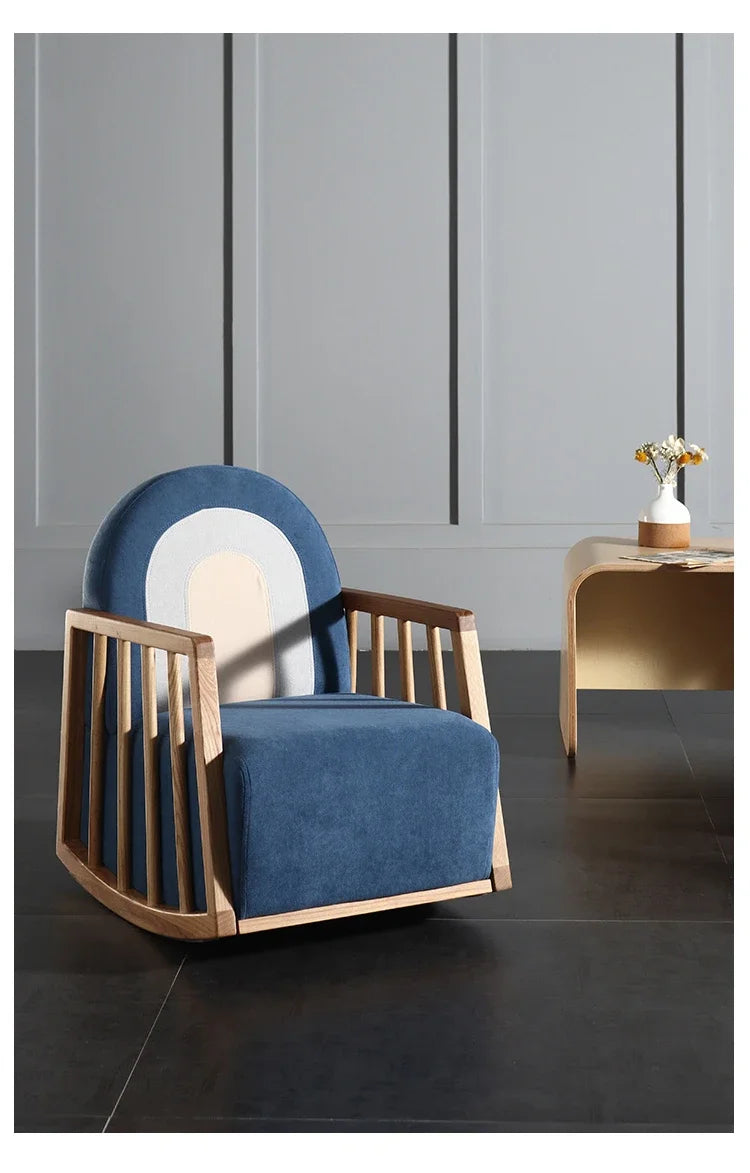 Chaise à Bascule Enfant en Bois Massif Nordique