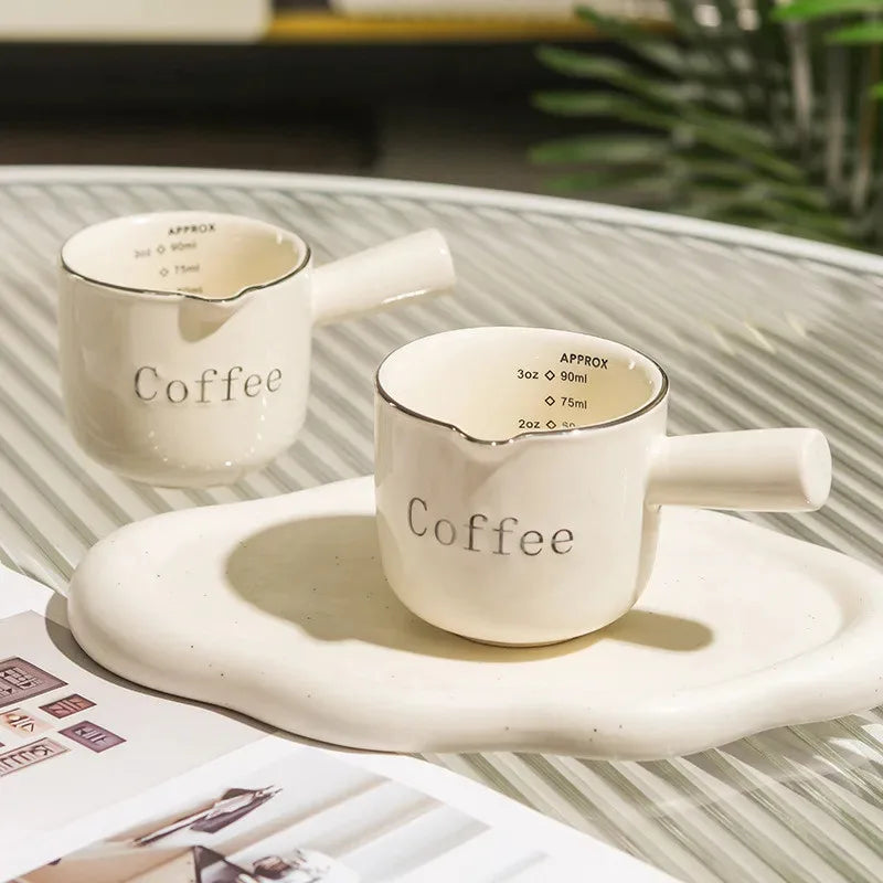 Pichet Doseur Céramique pour Espresso 90ml Bec Verseur