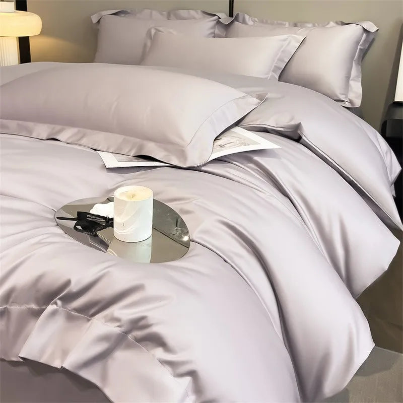 Parure de Lit Coton Égyptien 1000TC Ultra Douce 4 Pièces