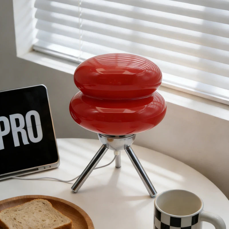 Lampe de Table Macaron Crème - Style Bauhaus