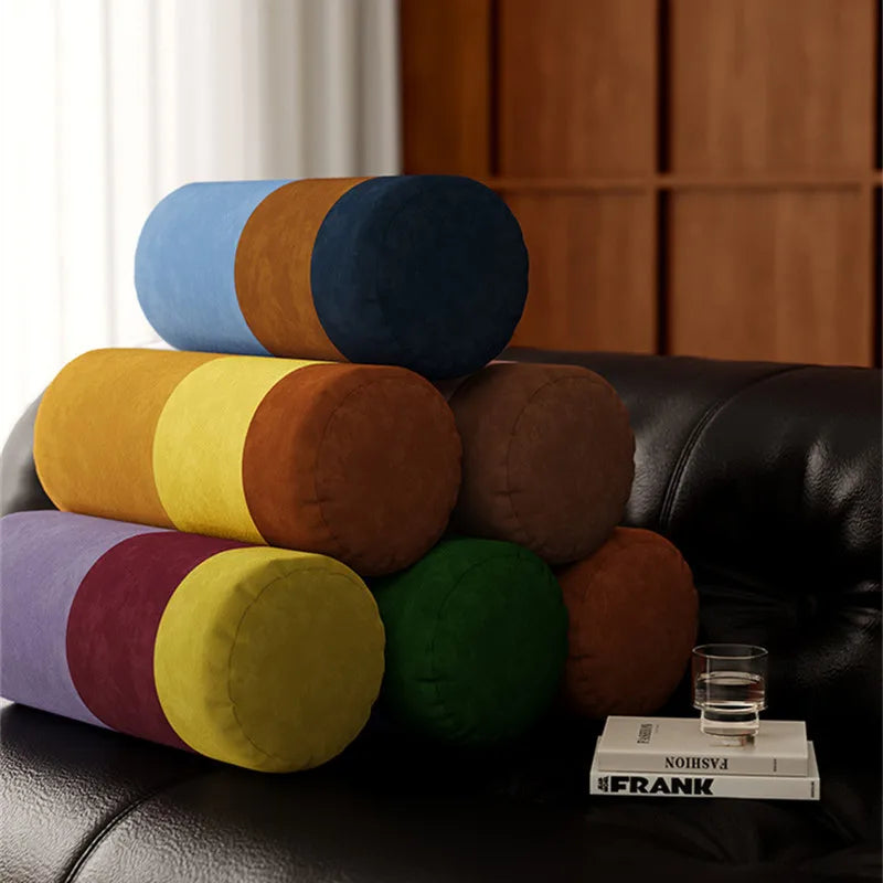 Coussin Cervical Cylindrique en Velours - Support Nuque