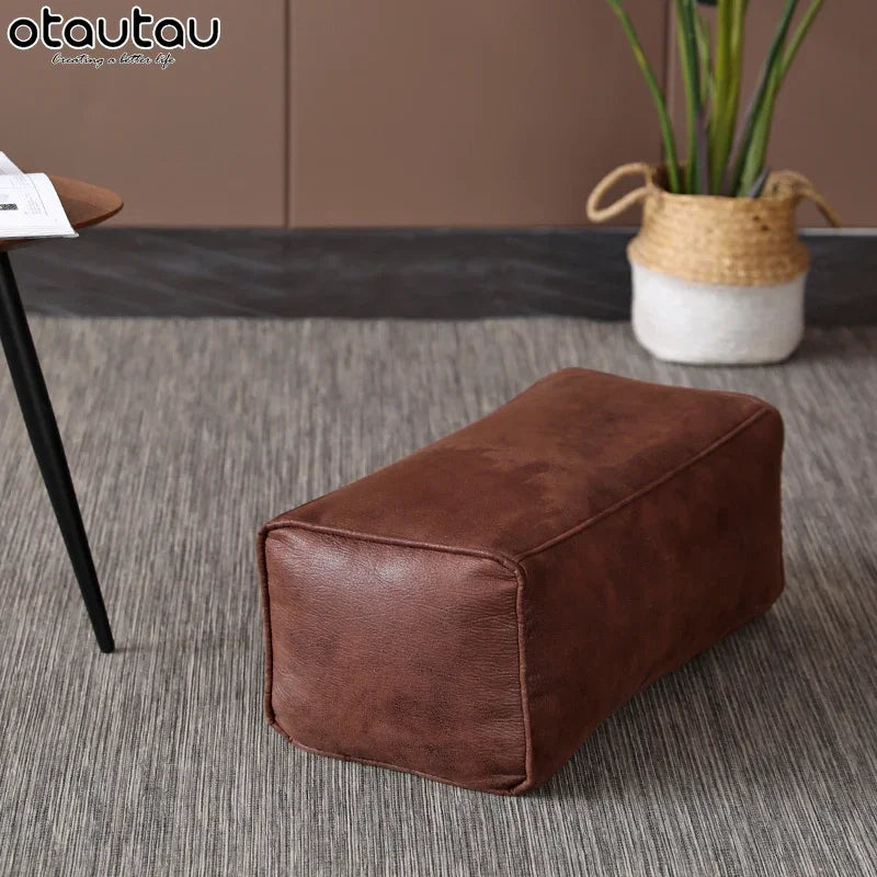 Housse de Pouf Ottoman Simili Cuir - Sans Garnissage
