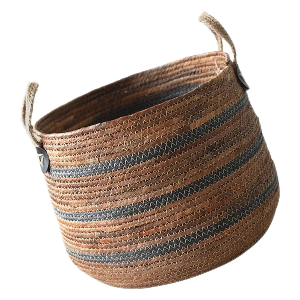 Panier à Linge en Corde Tressée Pliable Rotin