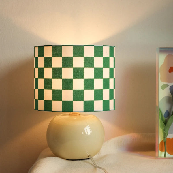 Lampe de Table Nordique Damier - Céramique et LED