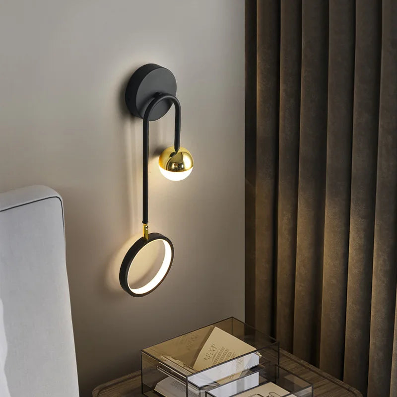 Applique Murale LED Ronde Rotative Style Nordique