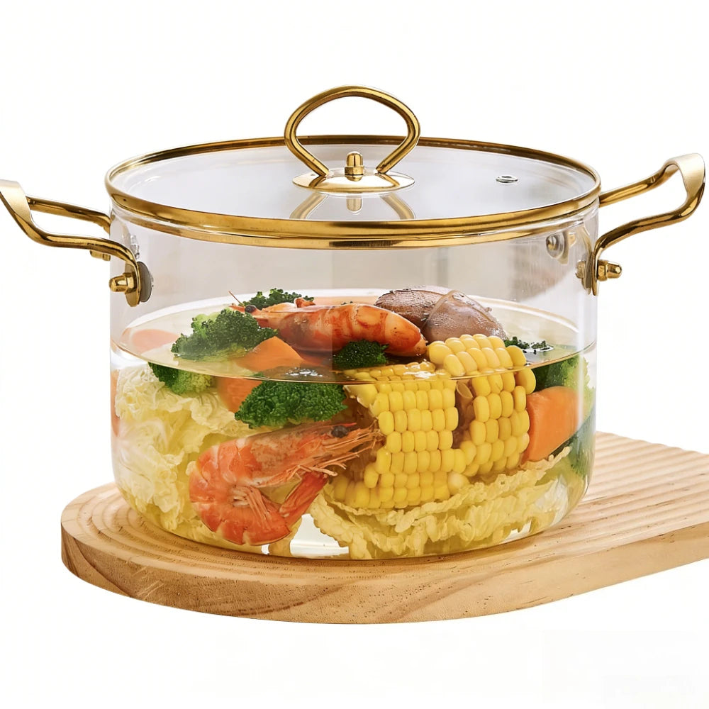 Casserole en Verre Résistant à la Chaleur avec Double Poignée