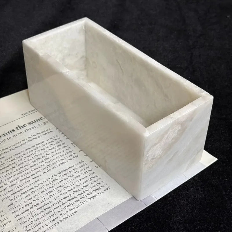 Bougeoir en Marbre Naturel - Rectangulaire Fait Main