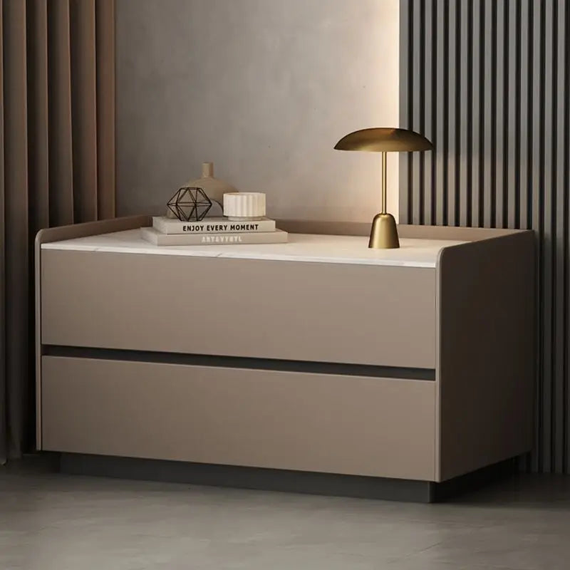 Solid Wood Nightstand – Hidden Handles, No Assembly