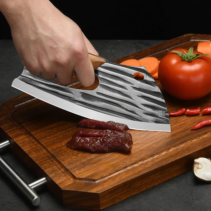 Couteau de Chef Forgé Main Économie d'Effort Inox