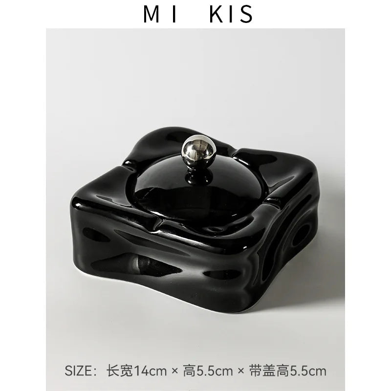 Ceramic Ashtray – Anti-Ash Design, Living Room Decor