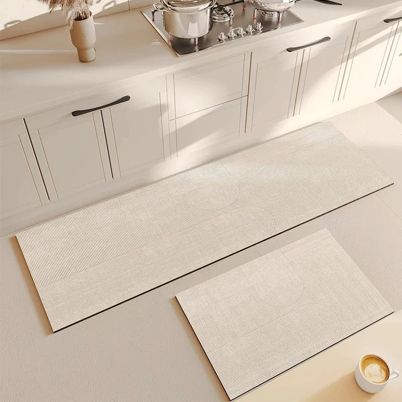 Tapis en Diatomite - Motif Géométrique Antidérapant