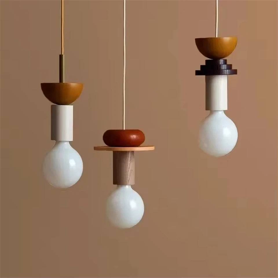 Suspension en Bois Nordique - Grain de Lustre LED
